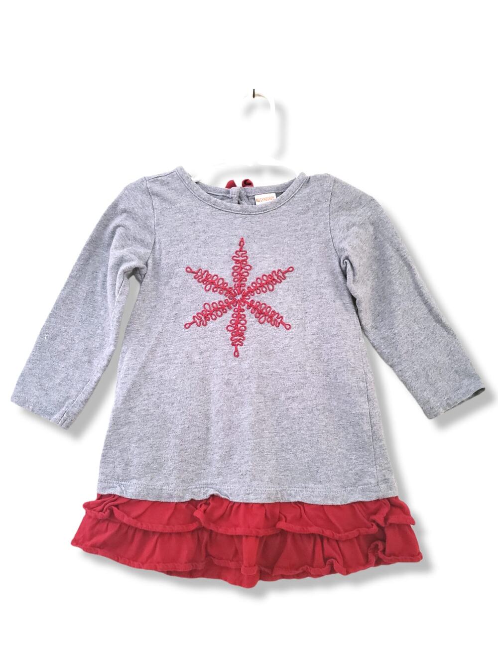 Gymboree 2T Girls Snowflake Ruffle Dress Holiday Vintage